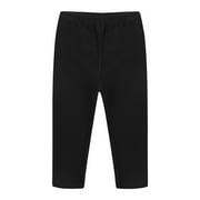 Odeerbi Toddler Girls Cotton Leggings Toddler Baby Candy Color Solid Color Leggings 2025 Casual Kids Tight Pants Black 2-3 Years